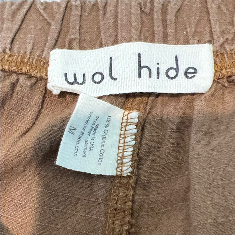 Wol Hide “Wide Trouser” Organic Cotton Pants. Size Medium $100
